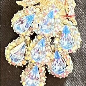 Austrian pave and teardrop peacock brooch-vintage inspired